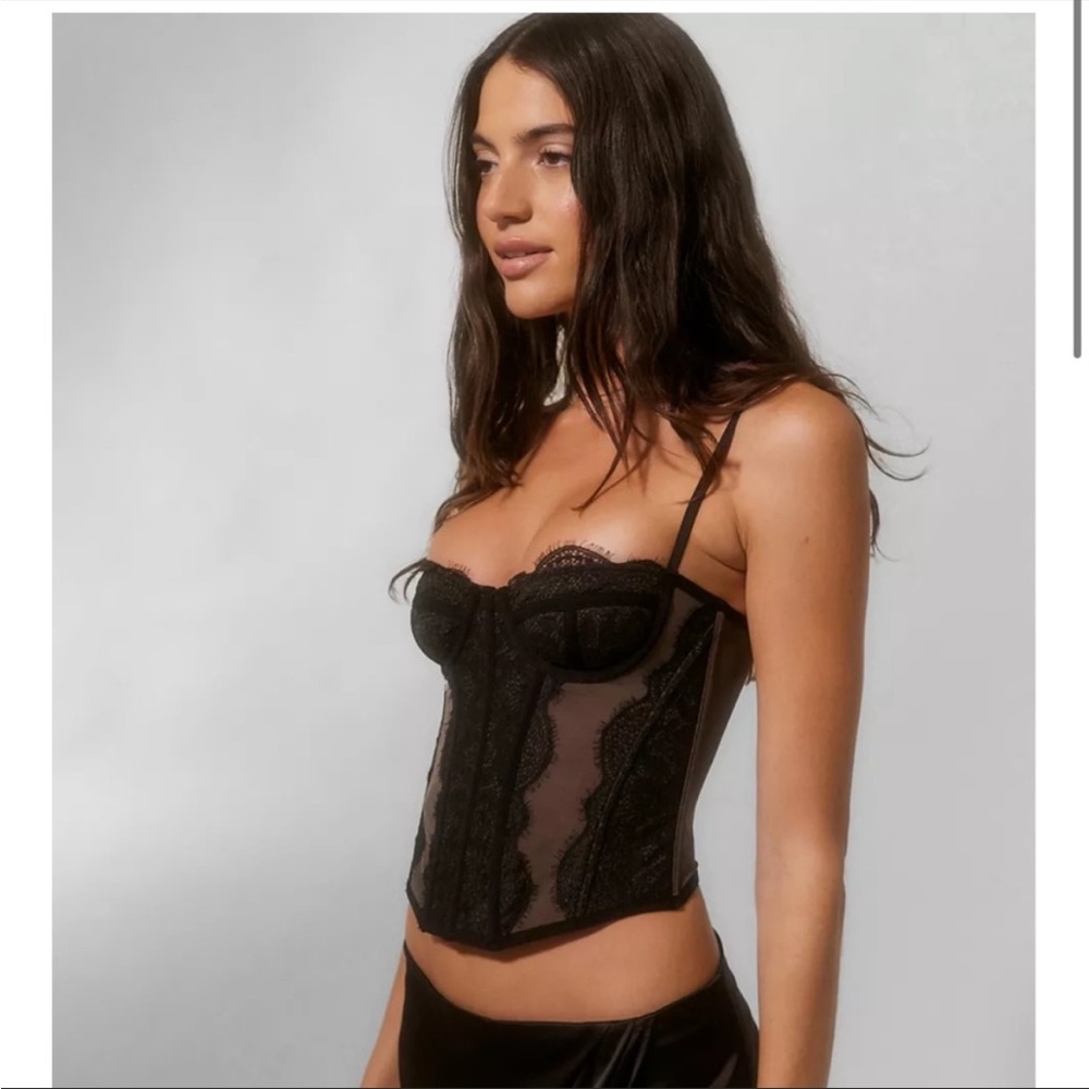 UO Out From Under Modern Love Corset Black Size M